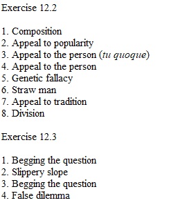 Chapter. 12 Exercise Key